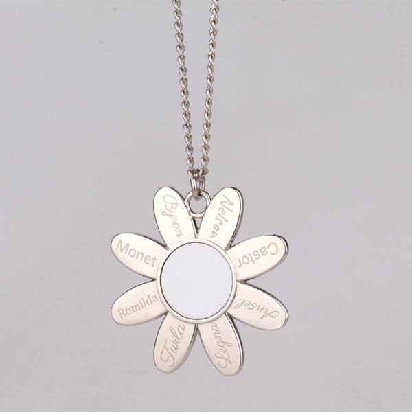 Colliers Tournesol Personnalisés Gravés 8 Noms Famille Photo Sublimation Collier Tournesol