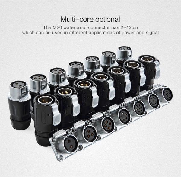 CNLINKO 3 Pin Male Connector IP68 Waterproof M20 Female DC Power Plug Power Cable Type