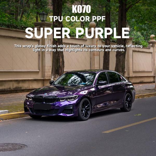 K070 Super Purple TPU Color Car Paint Protection Film  Wrap Vinyl Roll Cars