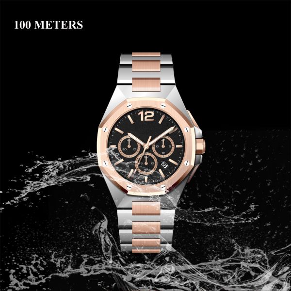 Rose Gold Quartz Battery Wristwatches 10Bar Waterproof JS25 Movt