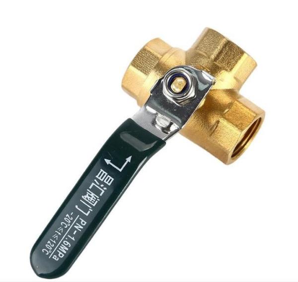 0.8MPa FXF Nickel Plated 3 Way 3/4 Brass Ball Valve