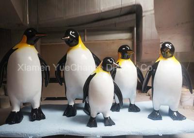 Garden Animal Statues Fiberglass Penguin Sculpture Life - Size Custom Style