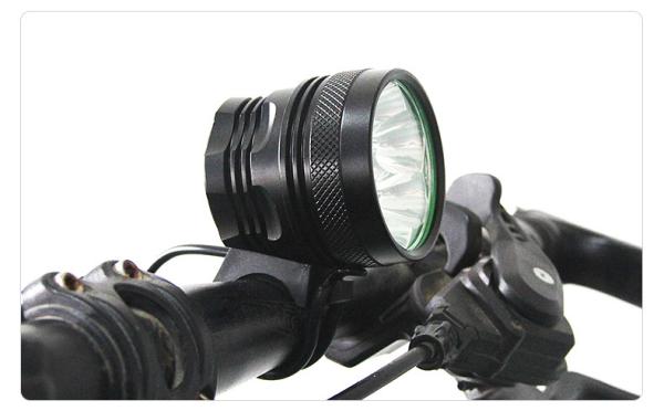 Black Red Flashing LED Bike Lights 11 Gree LEDs T6 6600 MAh AC 100~240V