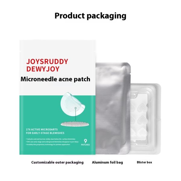 Single Sided Painless Microneedle Acne Patch Microcrystals Water Activated PE Adhesive Sticker for Masking Use