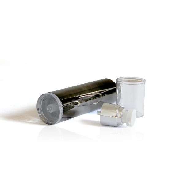 Silver Aluminum Cream Pump Bottle  / Eye Serum Airless Dispenser Bottles