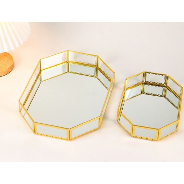 Custom logo dresser ornaments storage tray Nordic ins glass artifact cosmetics box wholesale