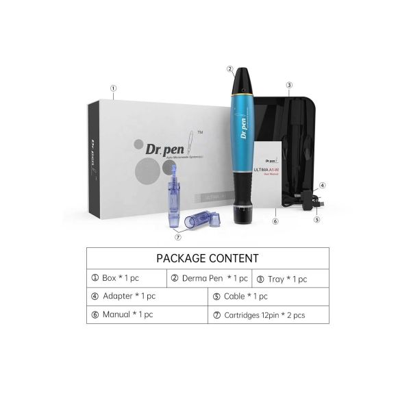 Dr pen A1-W Wireless Electric derma pen micro needling dermal matrix therapy Bayonet Prot Needle Cartridges dermo pen