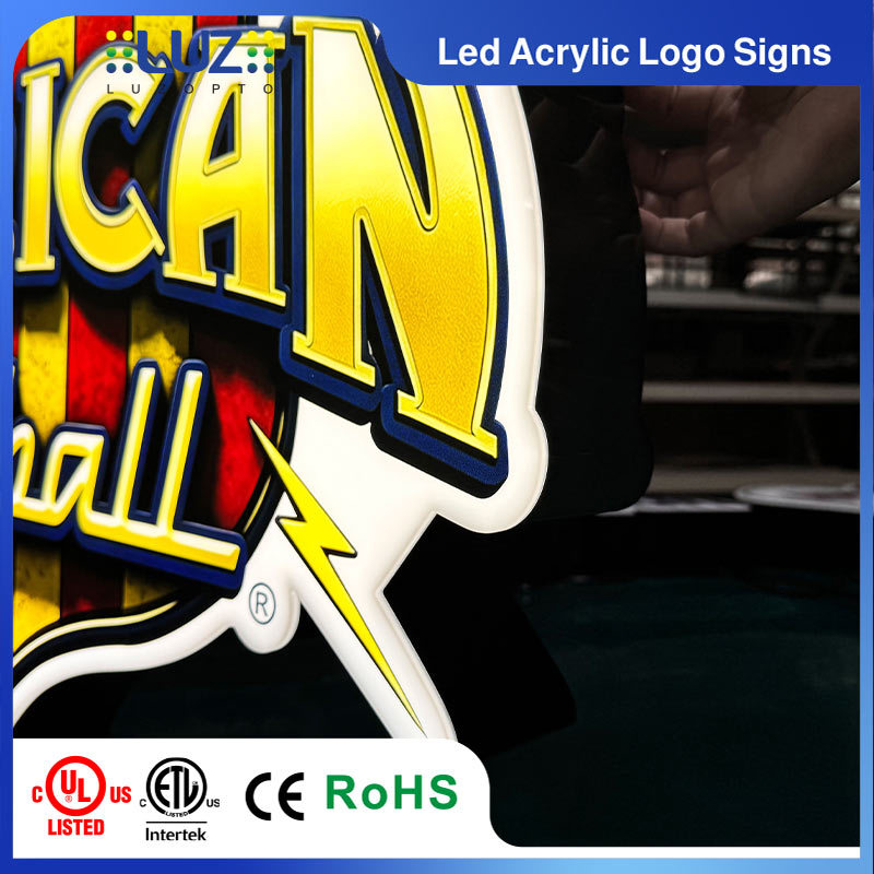 Custom Shield-Shaped Acrylic LED Light Box UV Printed Graphic Signboard