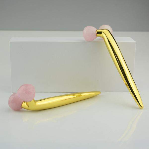 360 Rotate 3D Y Shape Massage Roller Rose Quartz Jade Facial Massage Roller
