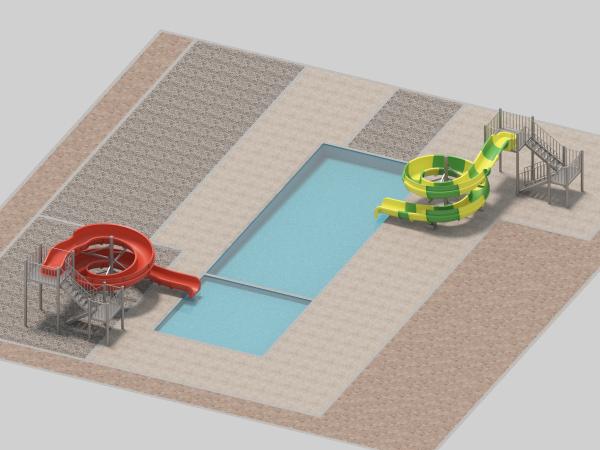 Piscina de verano para adultos, niños, deslizamiento en espiral de fibra de vidrio adecuado para residencias, hoteles comerciales Piscina