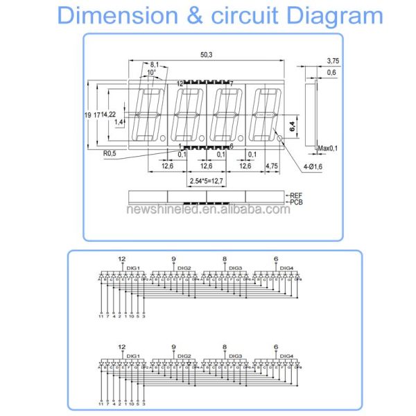 0.56 Inch 4 digit SMD LED Seven Segment Display