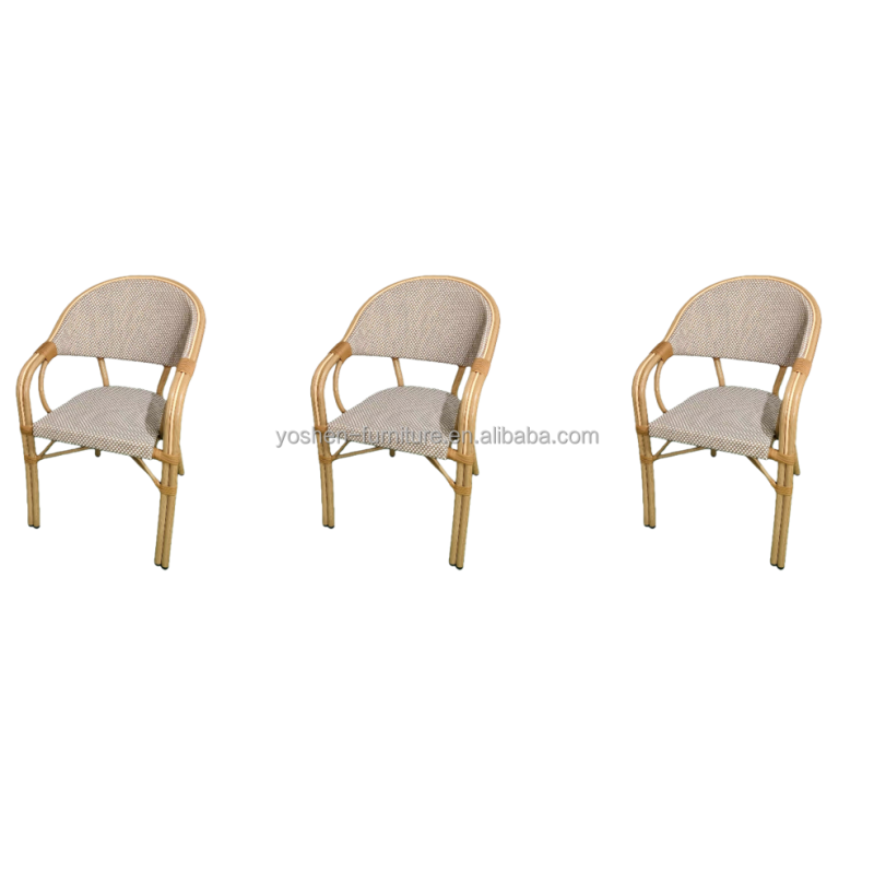 Yoshen French Style Garden Chair Faux Bamboo Frame with Sling Fabric Seat for Outdoor Patio