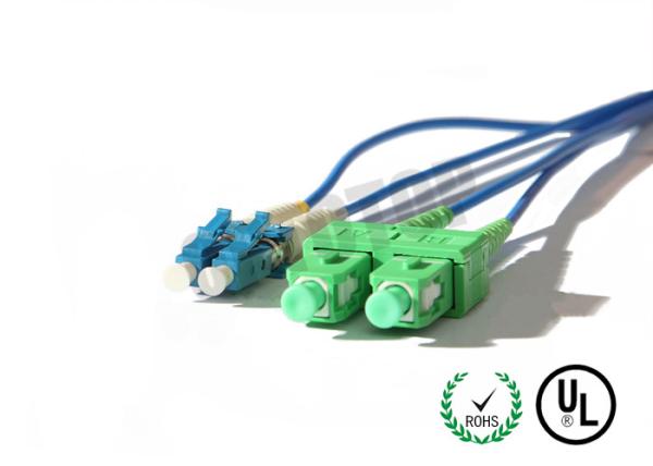 Dark Blue Jacket , LC - SC Connector Fiber Patch Cord , SM OS2 BI , 2 Fiber Zip 2mm OFNR