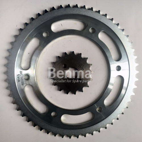 1045 Steel Heattreatment Endurance Motorcycle Sprockets kits Black and Silver Color