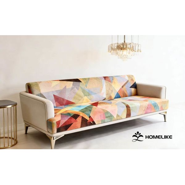 100% Polyester Geometric Prism Modern Printed Velvet For Home Textile