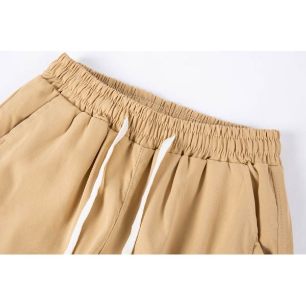 Men's Relaxed Fit Cargo Pants with 100% Cotton Twill, Elastic Waist + Drawstring, and Multi-Pocket Design