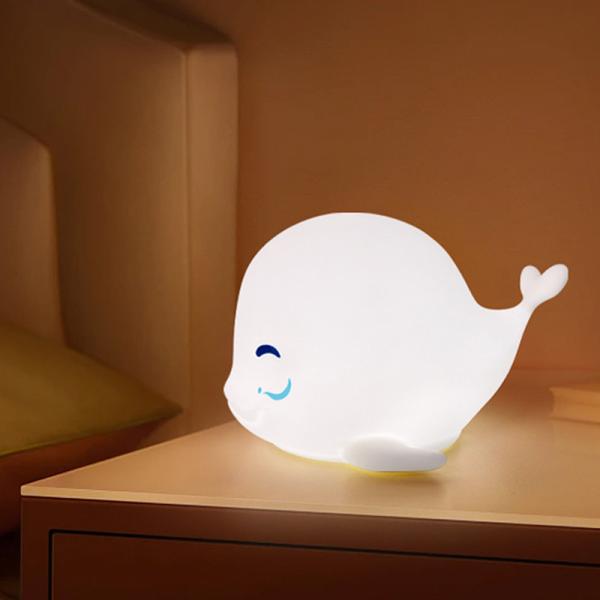 Soft Dolphin USB Nursery Silicon Nightlight Animal Lamps Kids Small Touch Decoration
