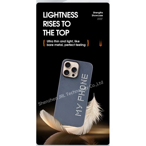 Glow In The Dark Super Light Aramid Carbon Fiber Mobile Cover for iPhone 17 Pro