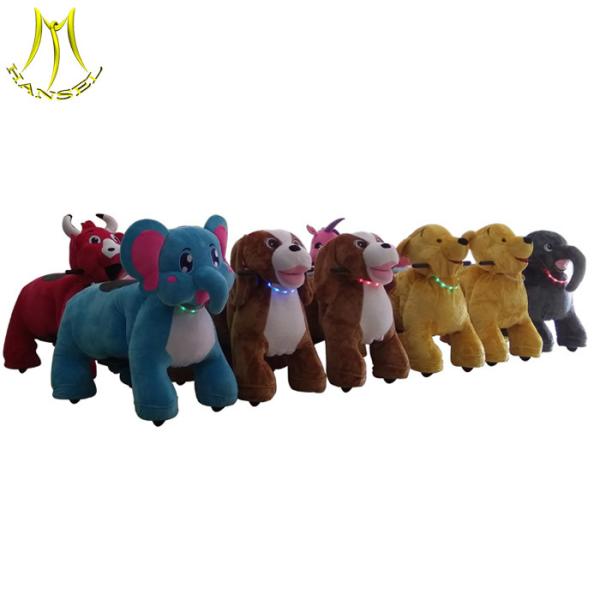 Hansel shopping mall animal large plush ride toy on wheels plush animal electric scooter