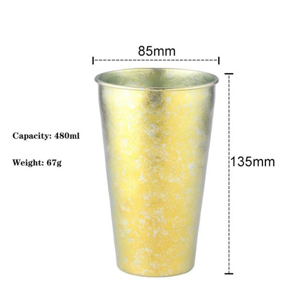 Colorful Single Wall Titanium Beer Cup Outdoor Coffee Mugs 480ml Capacity