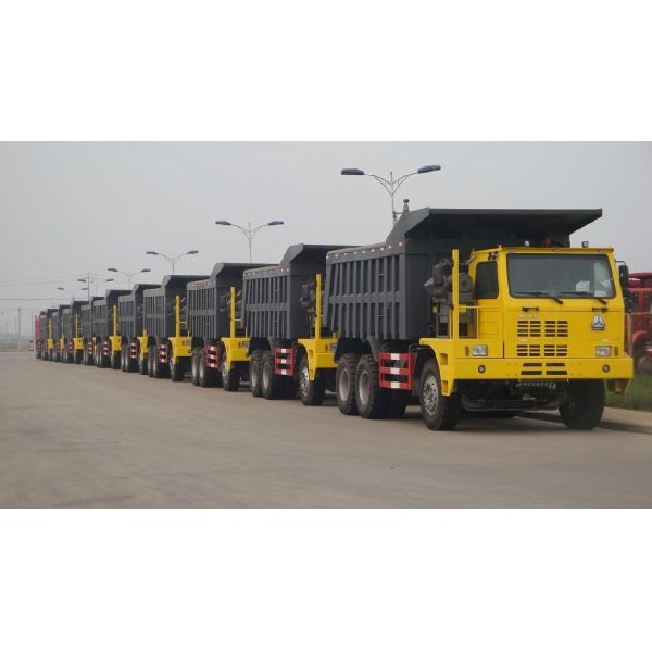 Unloading Dump Truck 371 hp driver 6x4 mining dump truck / tipper truck howo brand