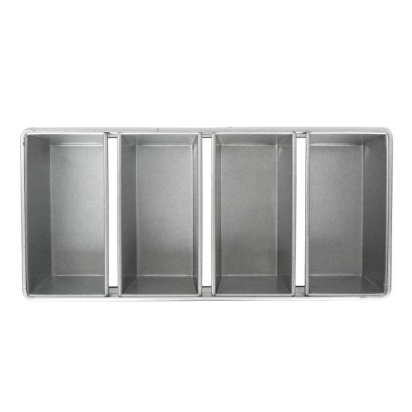 RK Bakeware Foodservice NSF Commercial 4 Straps Aluminum Loaf Bread Pans Glazed