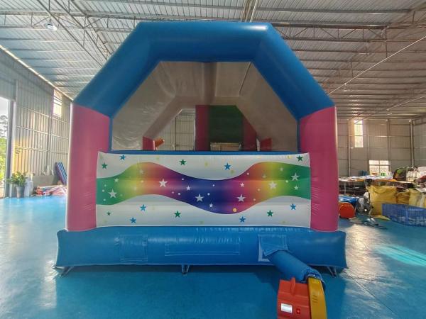 Combo inflável de lonas de PVC Unicórnio colorido engraçado Explodir Casa de salto com deslizamento