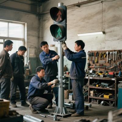 Galvanizing Thick Min Average Over 86 Microns Steel Street Light Pole Q355 / Q235 For Construction