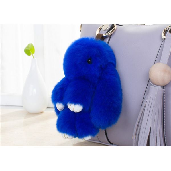 Soft Comfortable Luxury Rex Rabbit Fur Keychain For Knitted Hats Parts