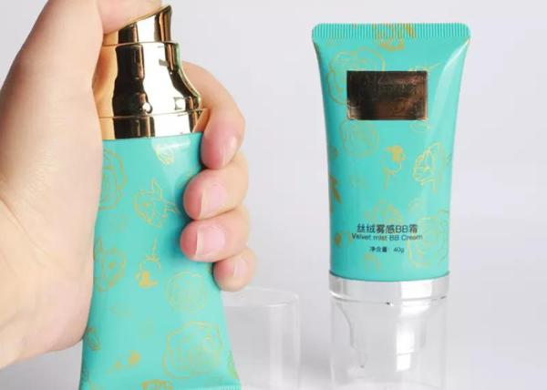 1.7oz Sunscreen Airless Pump Tube , Flat Refillable 50ml Cosmetic Tube
