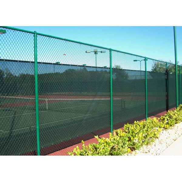 Lightweight Pvc Coated Chain Link Fence Mesh Green / Black / Blue Color