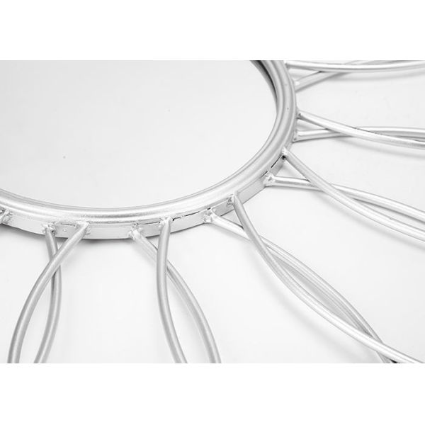 Living Room Silver House Hanging Silver Flower Mirror