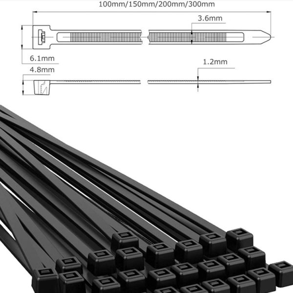2.5*100mm 4*300mm Colour Cable Ties Flexible 4 Inch Nylon Cable Tie