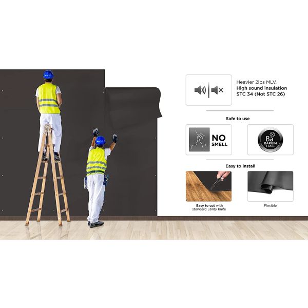 5 мм толщины загруженный виниловый звуковой барьер высокая плотность для спортивных заведений