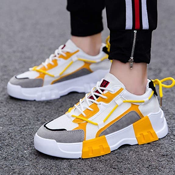 Maugely Canvas Leather Trendy Lace Up Casual Running Sneakers EU35-45