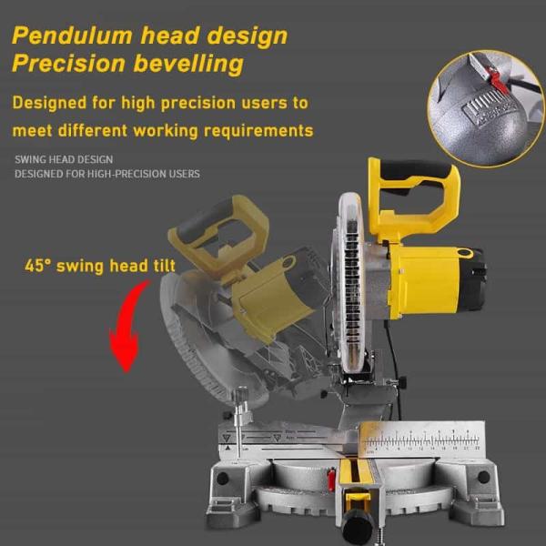 Corded Dual Bevel Sliding Compound Miter Saw 10 Inch With Carbide Saw Blade