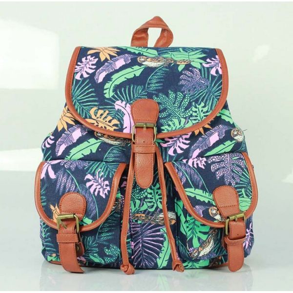 European and American summer new printing canvas backpack female