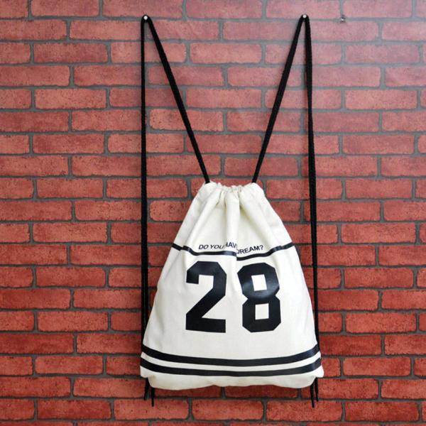Organic Cotton Drawstring Backpack 40*33 CM Size Custom Logo Printed