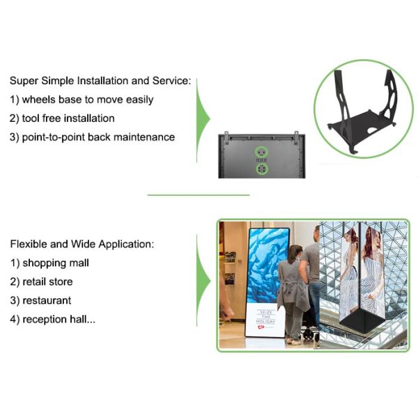 Flat Led Poster Screen P2.5 3840Hz Smart Control Wifi 3/4G Mobile Phone APP