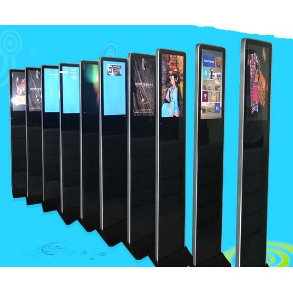 Floor Standing Commercial LCD Advertising Video Display With Brochure Holder