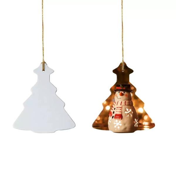 DIY Custom White Blanks Sublimation PBT Plastic Christmas Ornaments personalized christmas ball ornaments with picture