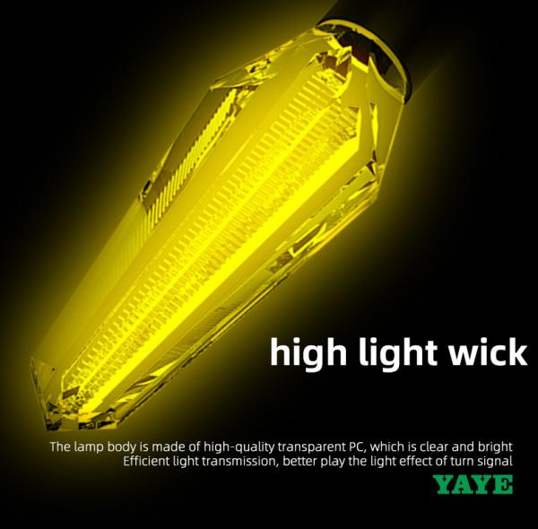 Luz de sinal de viração dinâmica LED de motocicleta com 30000 horas de vida útil e material ABC PC