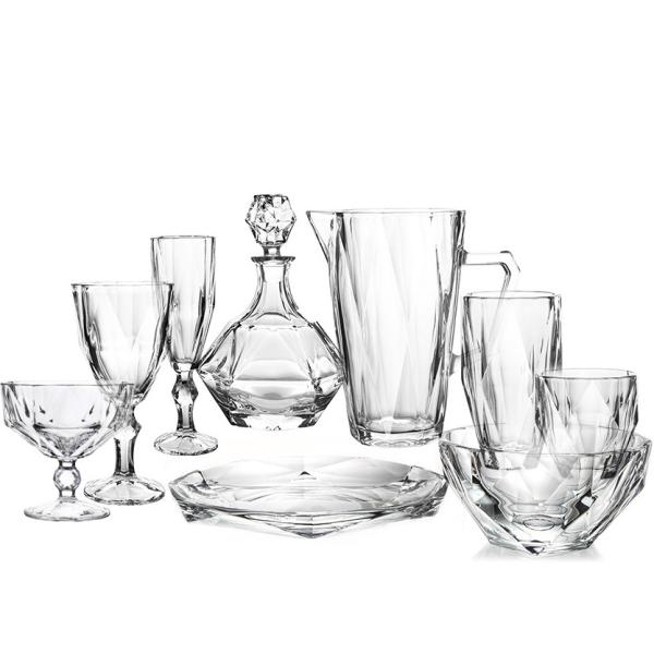 Fashionable Glass Plates And Bowls , Round Glass Serving Platter For Hotel