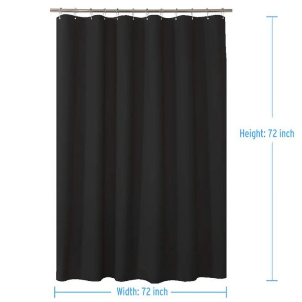 Clear Black color Walmart Bathroom Disposable Plastic PEVA bath shower curtain