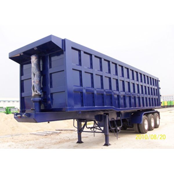 Color Custom Triple Axle Dump Trailer , 25 - 30 CBM Tipper Semi Trailer For Sand / Coal