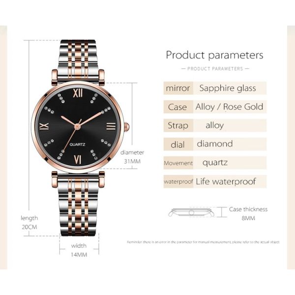 Подарок дозора дам OEM 31MM установил набор Японию Movt дозора шкалы диаманта ювелирных изделий 3BAR