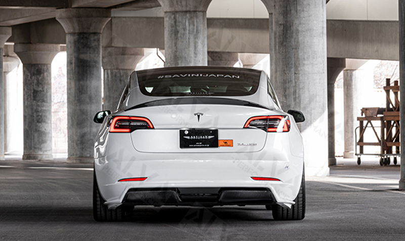 Tesla Model 3 2019 Dry Carbon Fiber Rear Spoiler Rear Wing Body Kits Lightweight Racing Upgrade