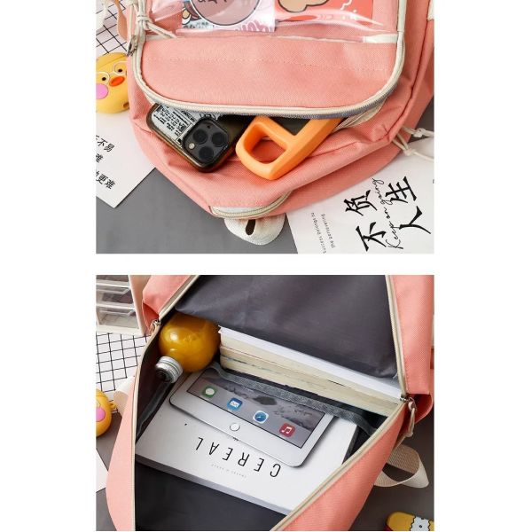 OEM 1.35 Inch Girls School Bag Set Large Capacity 5 In 1 Backpack Sling Pencil Bag