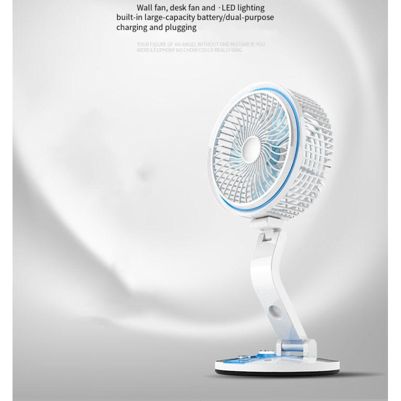 Protable Mini Small Popular Rechargeable Hand Fan With LED Light and Adjustable Speed