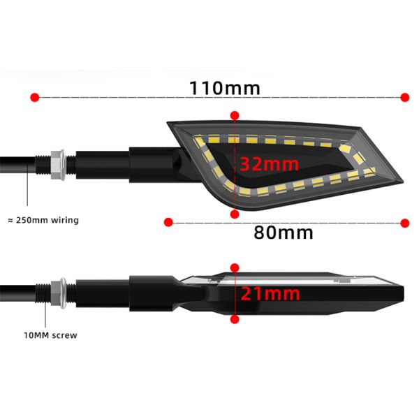 6500k Light Temperature Motorcycle LED Turn Signal Indicator Light for DC12V Scooters
